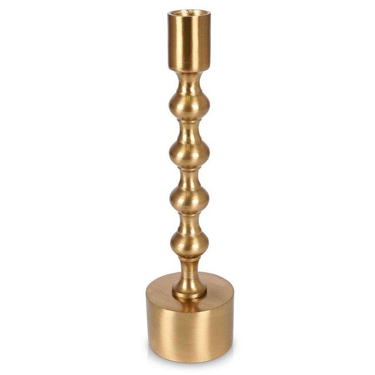 Home Styling Collection, świecznik na długą świeczkę, aluminiowy złoty, 23.5 cm