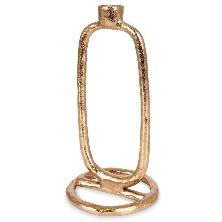 Home Styling Collection, świecznik na długą świeczkę, aluminiowy złoty, 24 cm