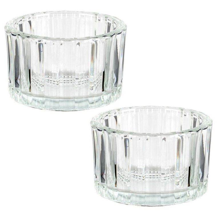 Home Styling Collection, świecznik szklany, na tealight, 5,7 cm, 2 szt.