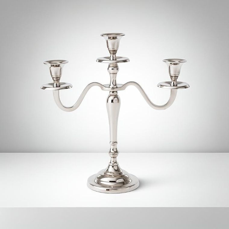 Home Styling Collection, świecznik trójramienny, srebrny, 30 cm
