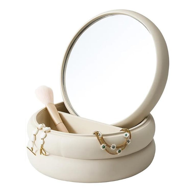 Home Styling Collection, szkatułka na biżuterię z lusterkiem, 17,5-17,5-9 cm