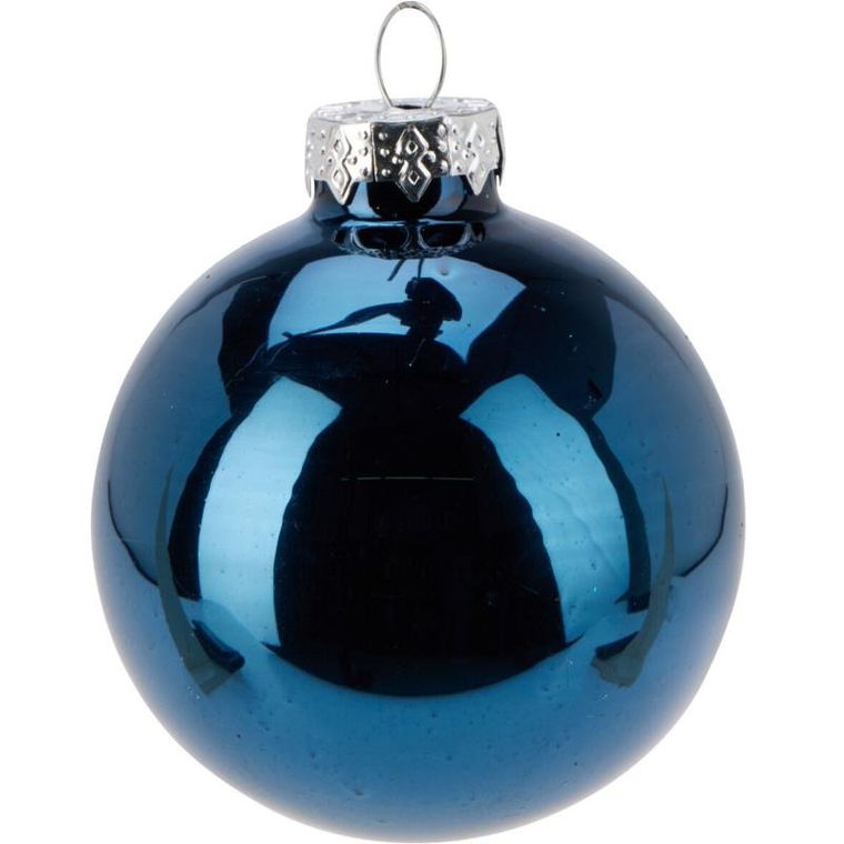 Home Styling Collection, szklane bombki świąteczne, niebieskie, 6 cm, 20 szt.