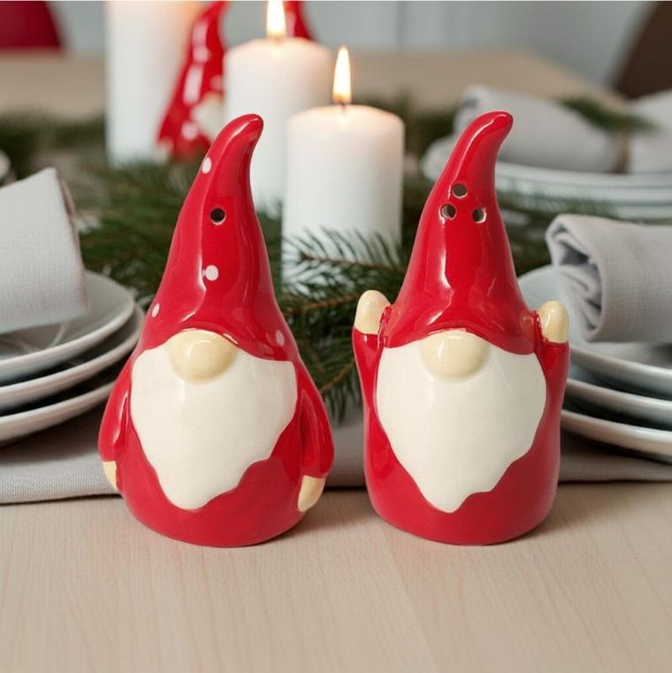 Home Styling Collection, Yulora, solniczka i pieprzniczka, cermiczne gnomy