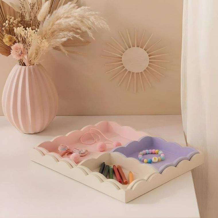 Home Styling Collection, zestaw 4 drewnianych tac, 30-30-3 cm