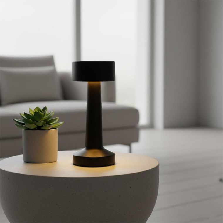 Home Styling Decoration, lampka stołowa, 21 LED, czarna, 21 cm