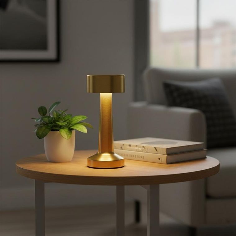 Home Styling Decoration, lampka stołowa, 21 LED, złota, 21 cm