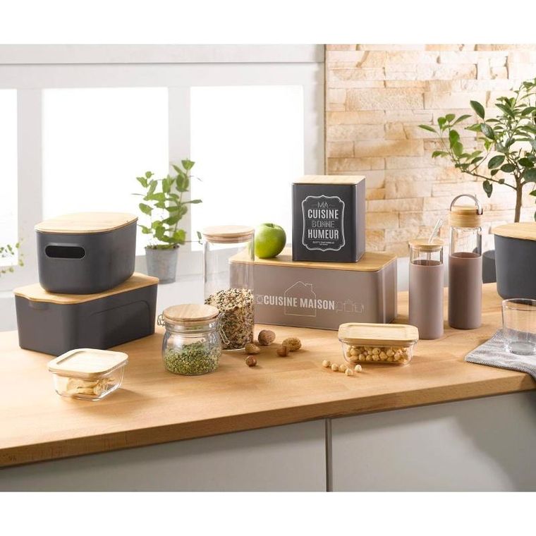 Homea, pudełko z tworzywa sztucznego z bambusowym wiekiem, 26l