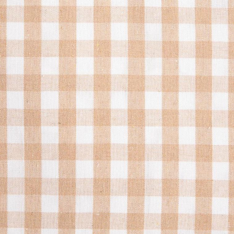 Homla, Abril, poszewka, beżowa w kratkę z ozdobnym haftem, 45-45 cm