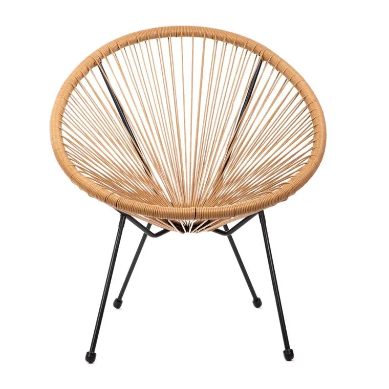 Homla, Acapulco Fiesta, fotel z okrągłej linki technorattan naturalny, 71-71-80 cm