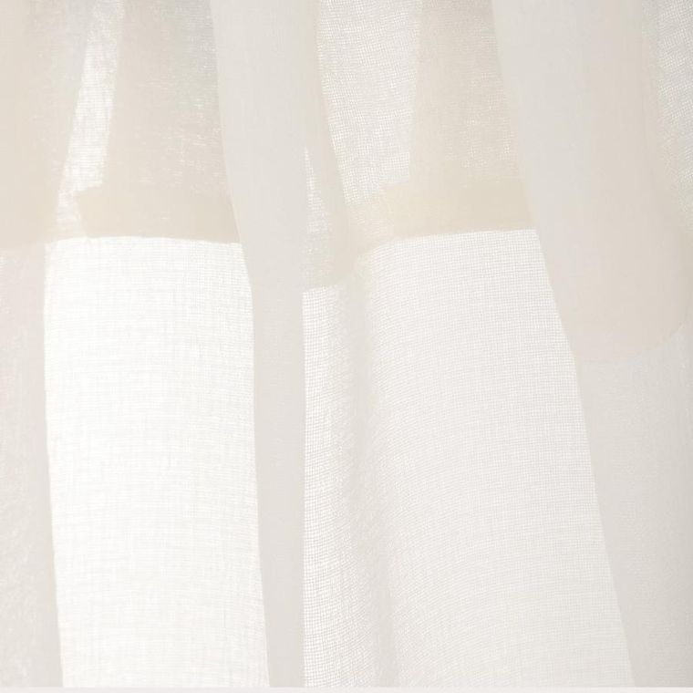 Homla, Adi, firanka, z pomponikami kremowa, 140-250 cm