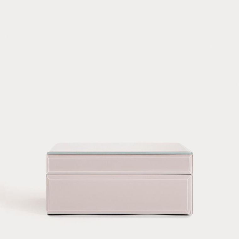 Homla, Aerla, szkatułka, szklana beżowa, 19-15-8 cm