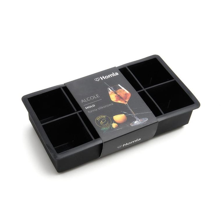 Homla, Alcole, forma na kostki lodu kwadratowe, czarna, 22-11 cm
