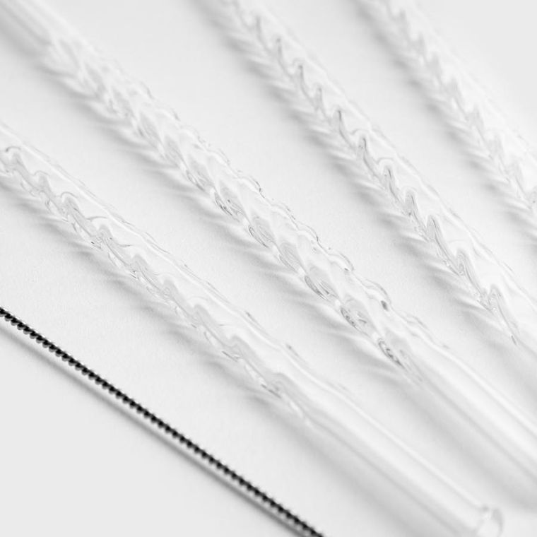 Homla, Alcole, zestaw słomek, szklanych z czyścikiem, 5 szt.