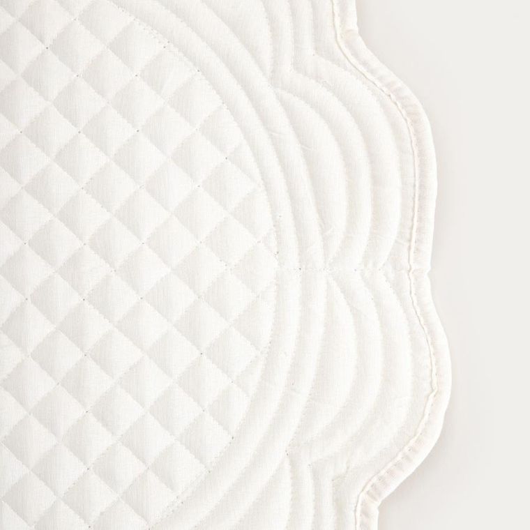 Homla, Alven, maty stołowe, ecru okrągłe z pikowaniem, 38 cm, 2 szt.