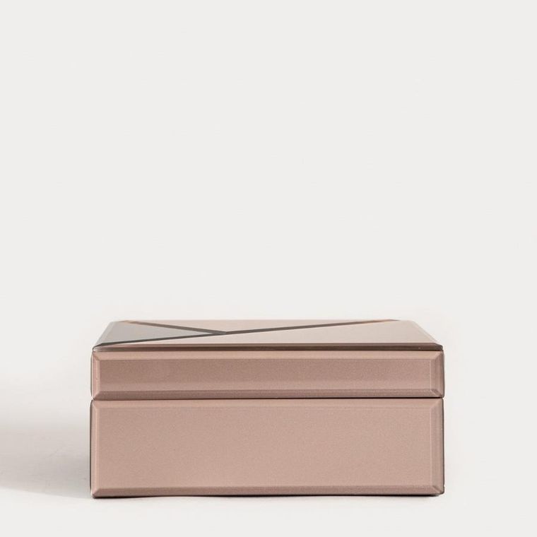 Homla, Amosa, szkatułka na biżuterię, w lustrzane trójkąty, 19-15-8 cm