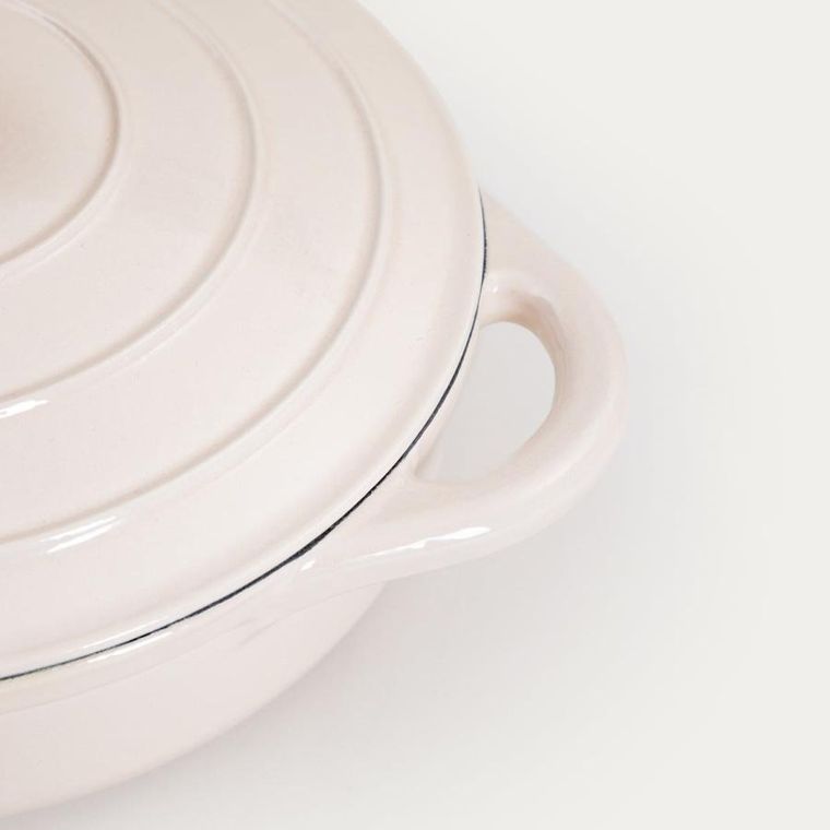 Homla, Andreas, garnek żeliwny, beżowy płaski, 28 cm, 2,5l