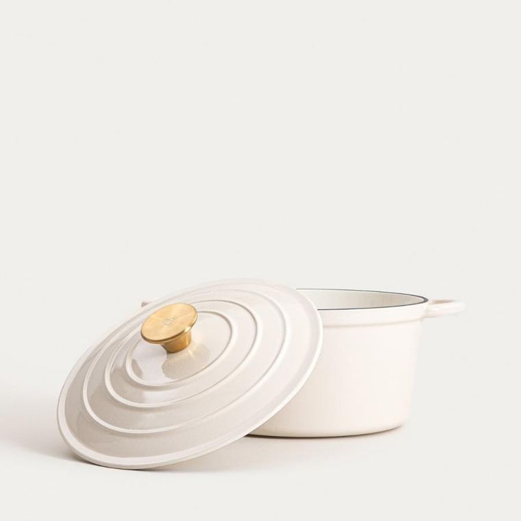 Homla, Andreas, garnek żeliwny, beżowy tradycyjny, 24 cm, 4l