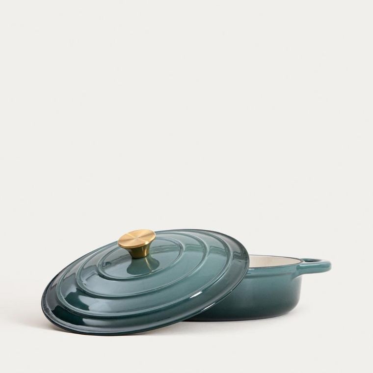Homla, Andreas, garnek żeliwny, zielony płaski ombre, 28 cm, 2,5l