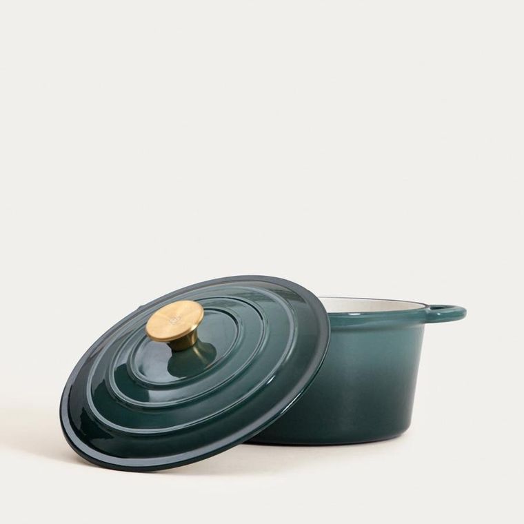 Homla, Andreas, garnek żeliwny, zielony tradycyjny ombre, 24 cm, 4l