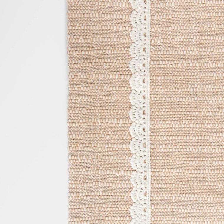 Homla, Aniza, bieżnik, beżowy z białą koronką, 40-160 cm