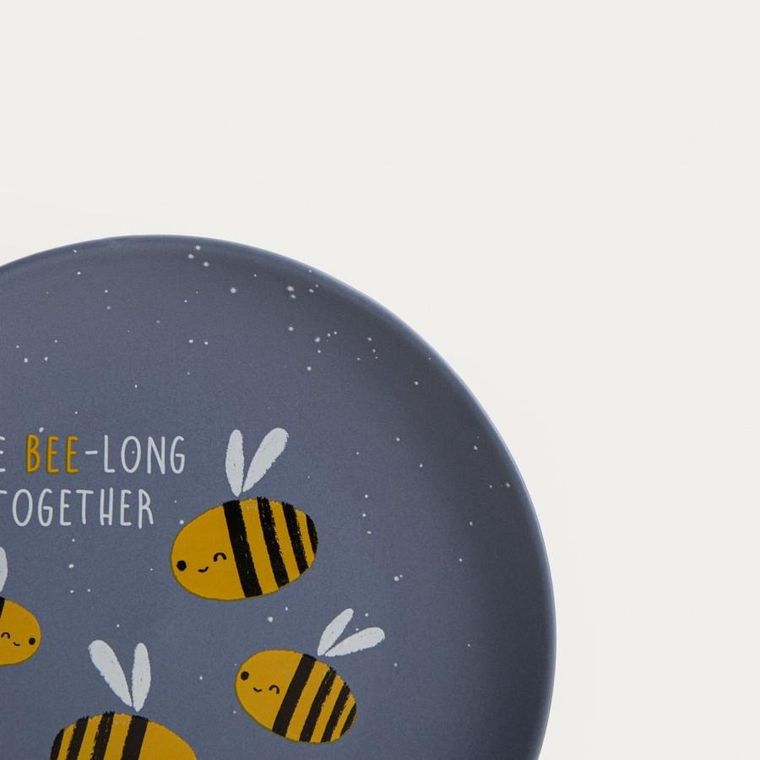 Homla, Annbee, talerz, z pszczołą granatowy, 16 cm