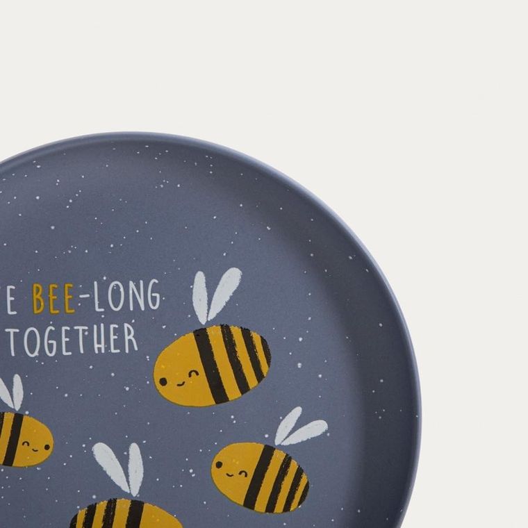 Homla, Annbee, talerz, z pszczołą granatowy, 19 cm