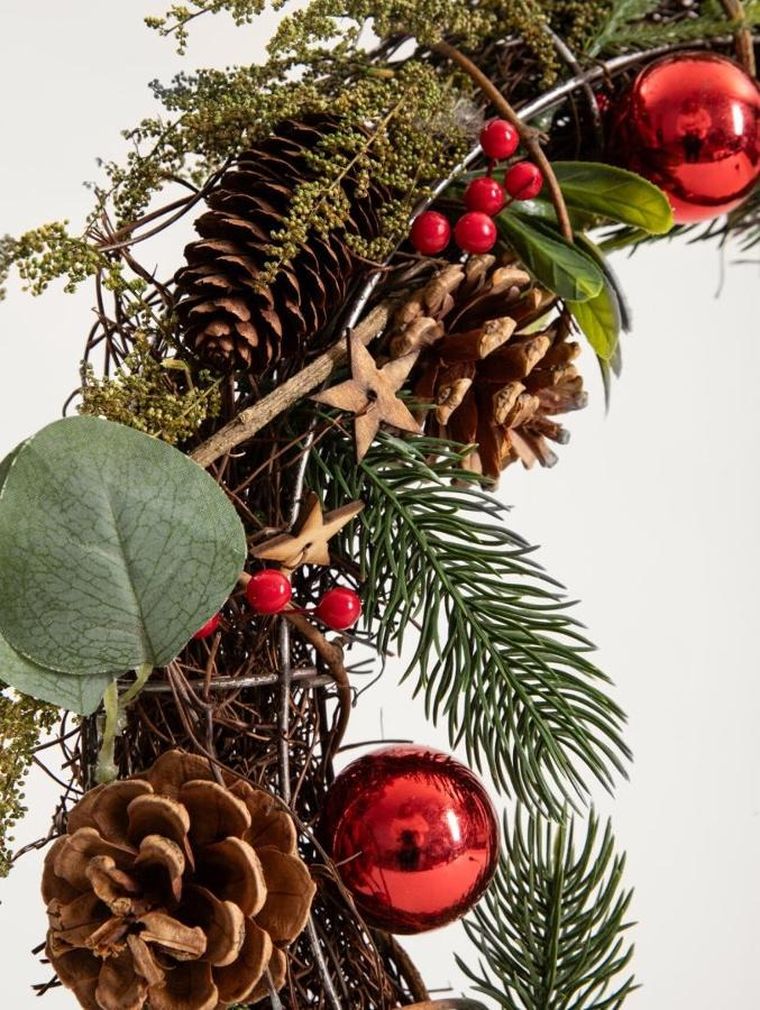 Homla, Arlo, wieniec, z szyszkami i czerwonymi kuleczkami, 42 cm