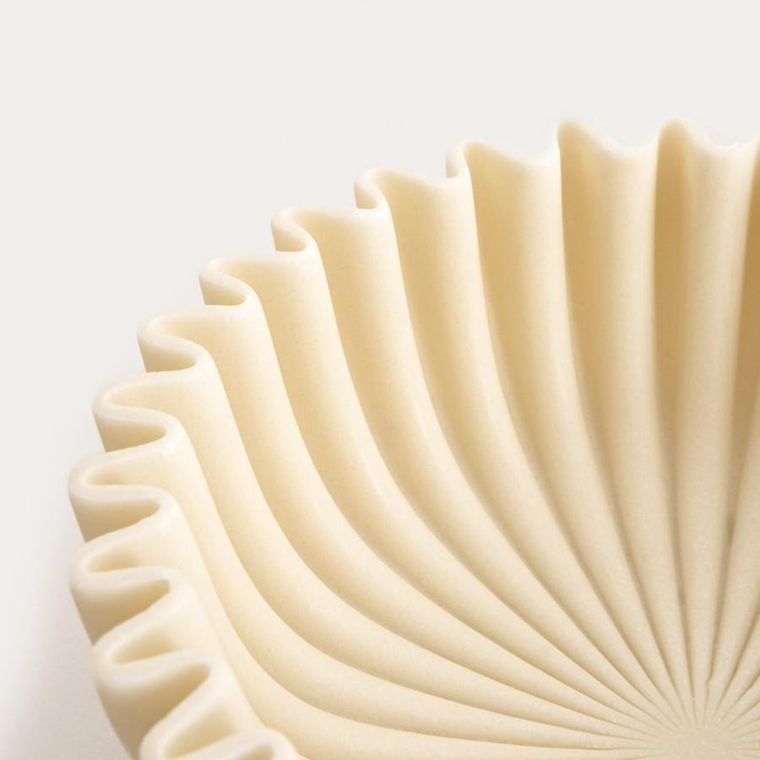 Homla, Aurea, misa dekoracyjna, o promienistym wzorze ecru, 20-20-6,5 cm