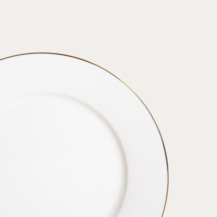 Homla, Auroo, talerz, deserowy ze złotą obwódką, 19 cm