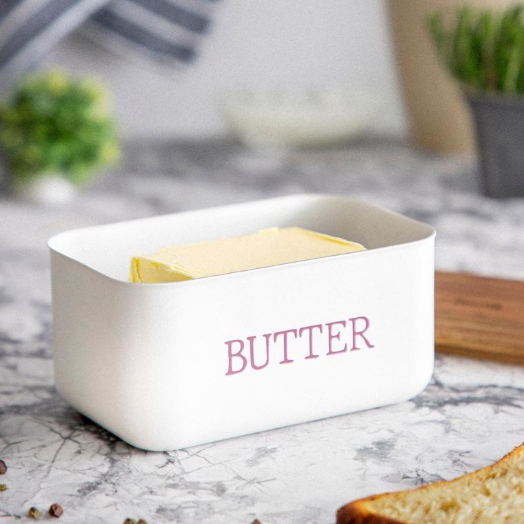 Homla, Avila, maselniczka, biała z akacjową pokrywką, 15-10-7 cm, 872520