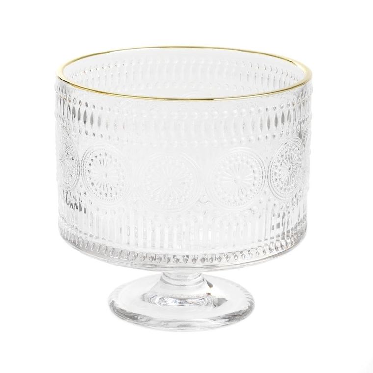 Homla, Barrel, patera, szklana we wzory, 20-20 cm