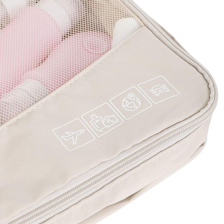 Homla, Blaise, zestaw organizerów podróżnych, beżowych, 6 szt.