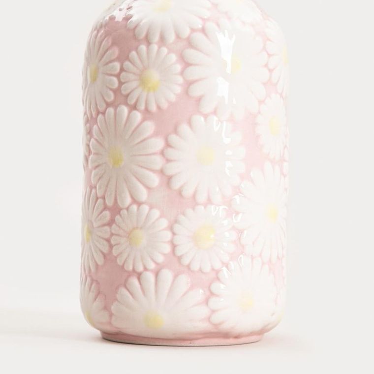 Homla, Bloomy, wazon, w wytłaczane kwiaty, 9,5-9,5-23,5 cm