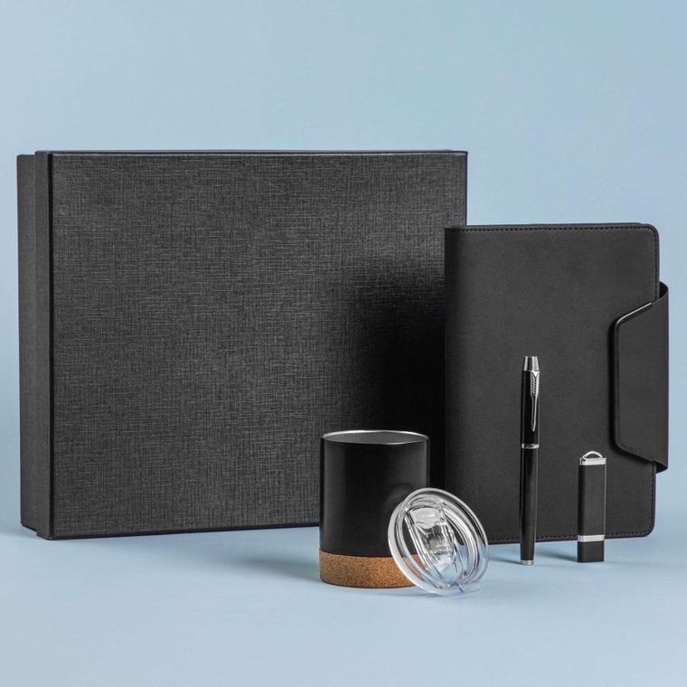 Homla, Bodo, zestaw biurowy, notes, długopis, usb, kubek, A5