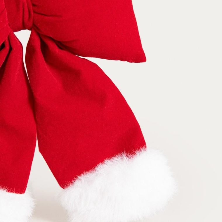 Homla, Bowe, kokarda, czerwona z białym futerkiem, 15-20 cm