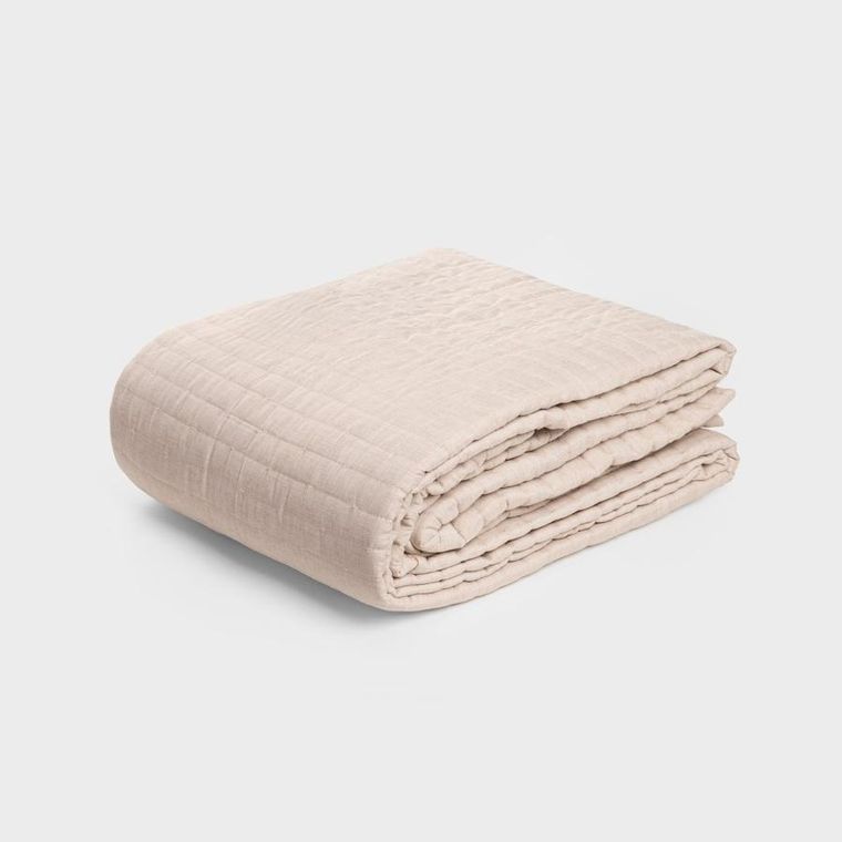 Homla, Bristles, narzuta, w pikowane pasy beżowa, 200-220 cm, 715709