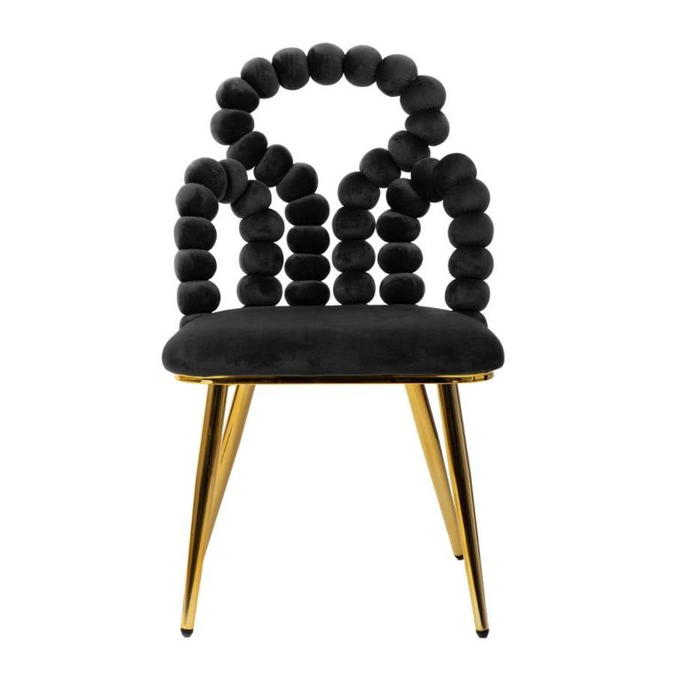 Homla, Bubble Team, Krzesło welurowe czarne, 56,5-52-87 cm, 871837
