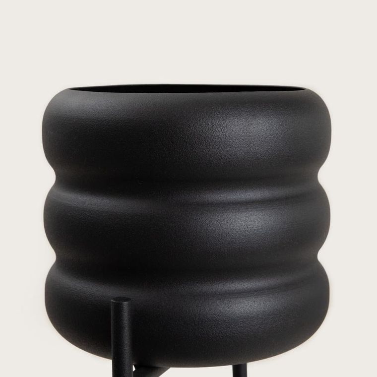 Homla, Buuble, kwietnik potrójny, czarny, 36-25-60 cm