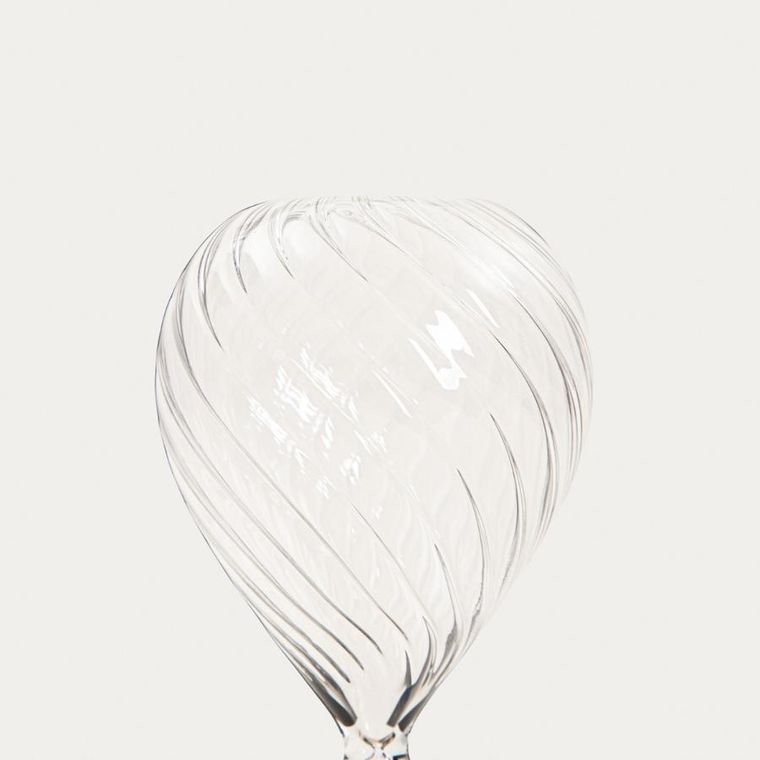 Homla, Calipso, klepsydra, ryflowana z beżowym piaskiem, 8-8-20 cm