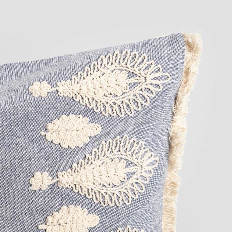 Homla, Campi, poszewka, bawełniana z haftowanym wzorem, 45-45 cm