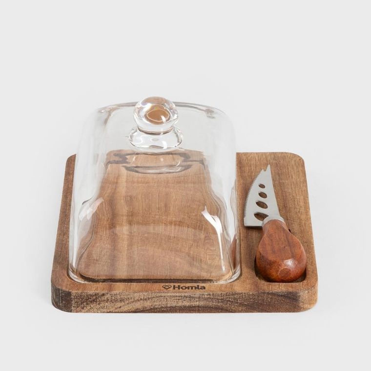 Homla, Carlos, maselniczka z nożykiem na desce, 3 elementy, 744549