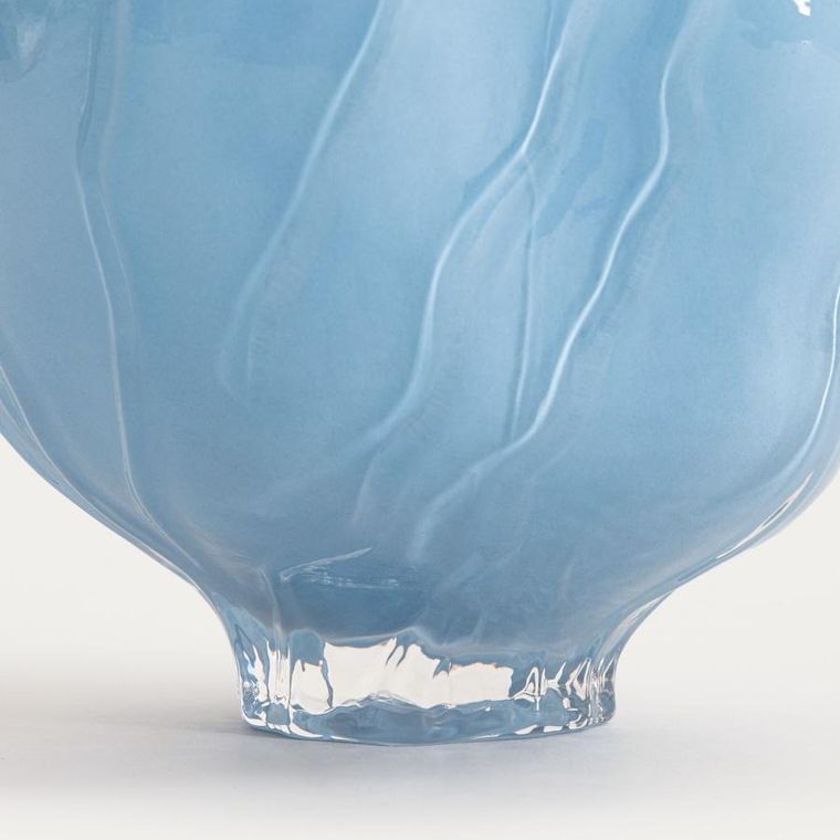 Homla, Coralia, wazon, szklany niebieski, 21-21-24 cm