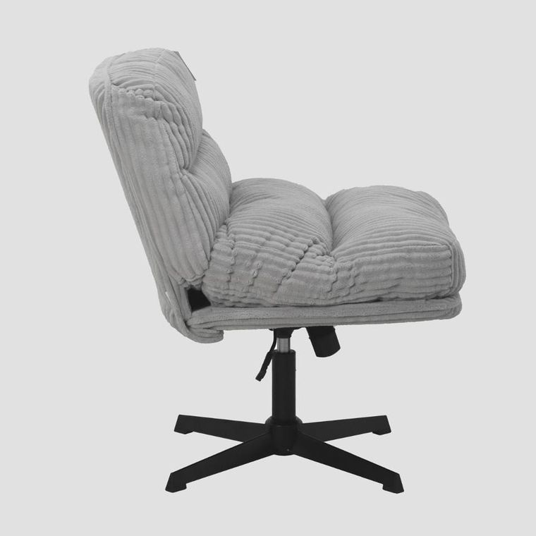 Homla, Cordivo, fotel, sztruksowy obrotowy, szary, 66-71-83 cm
