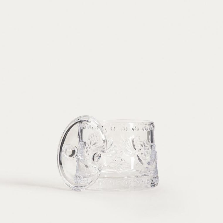 Homla, Creston, cukiernica, szklana z motywem ptaków, 0,26l