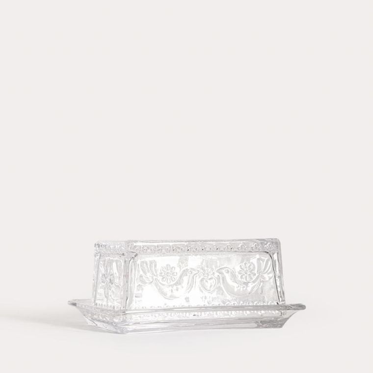 Homla, Creston, maselniczka, szklana z motywem ptaków, 17,5-7 cm