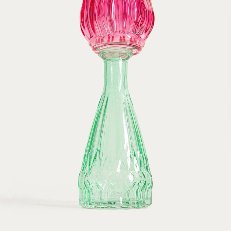 Homla, Daly, świecznik, szklany kwiatek, 23-6,4 cm