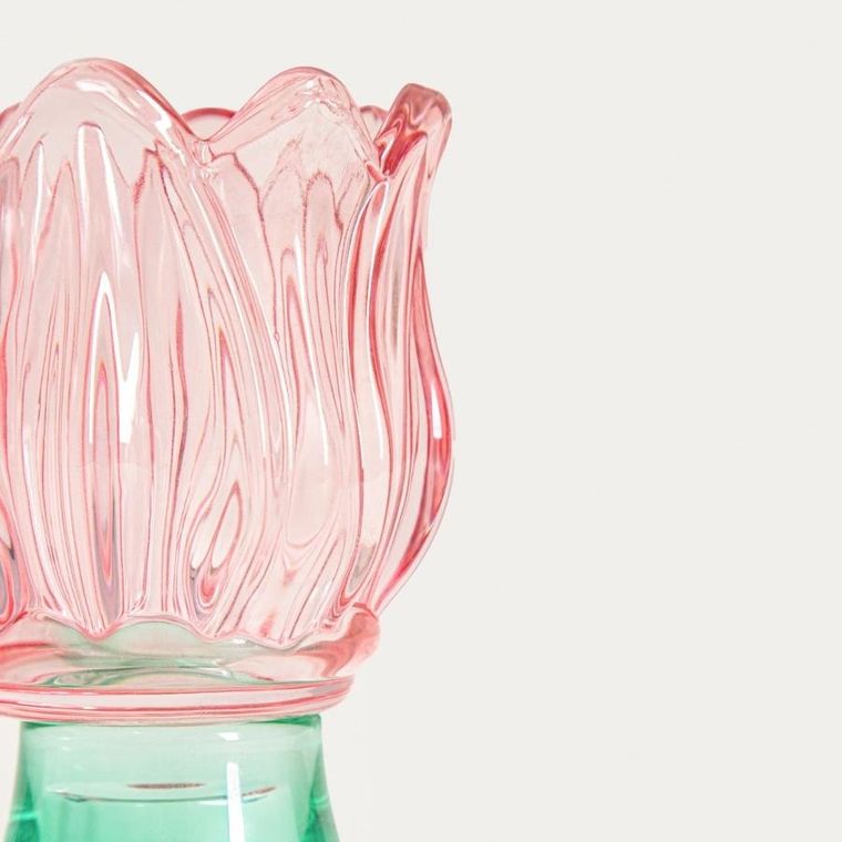 Homla, Daly, świecznik, szklany kwiatek niski, 10 cm