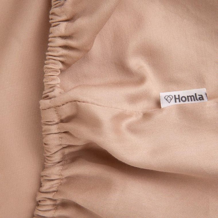 Homla, Danielle, Prześcieradło satynowe beżowe, 180-200 cm, AW23 855370