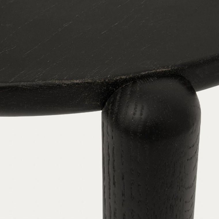 Homla, Delicia, stolik kawowy, drewniany dębowy, czarny, 60-60-40 cm