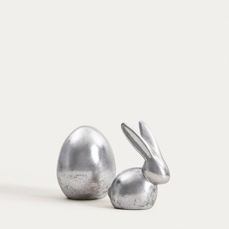 Homla, Deso, figurka, jajko małe, srebrne, 10-12,7 cm